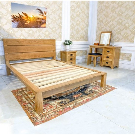 Oak 02 - Nệm 1m x 2m : Giường Ngủ Gỗ Sồi